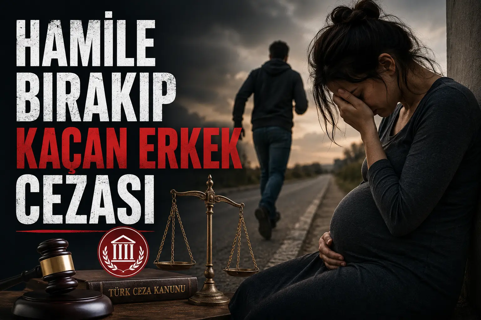 Hamile bırakıp giden erkeğe karşı açılabilecek babalık davası, nafaka ve tazminat haklarını temsil eden hukuki görsel.